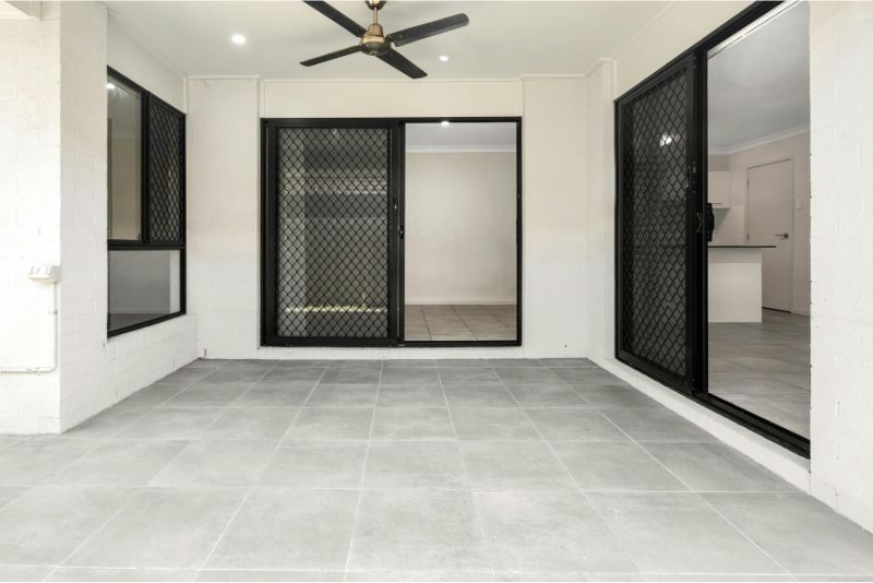 An exposed aggregate verandah floor