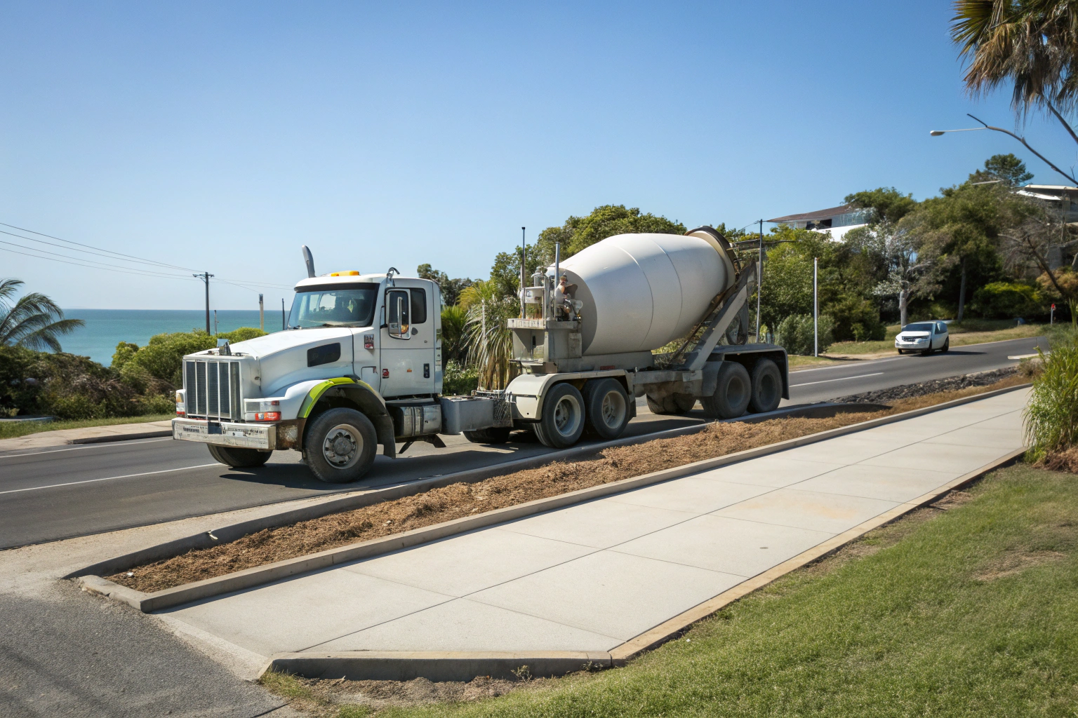 Concrete pour using an admixture on a Hervey Bay site