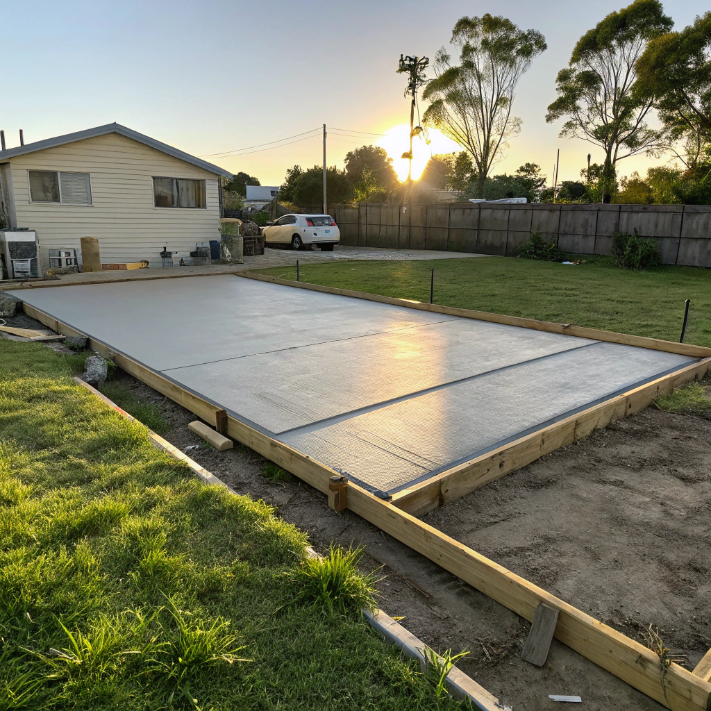 Residential concrete slab installation in Hervey Bay