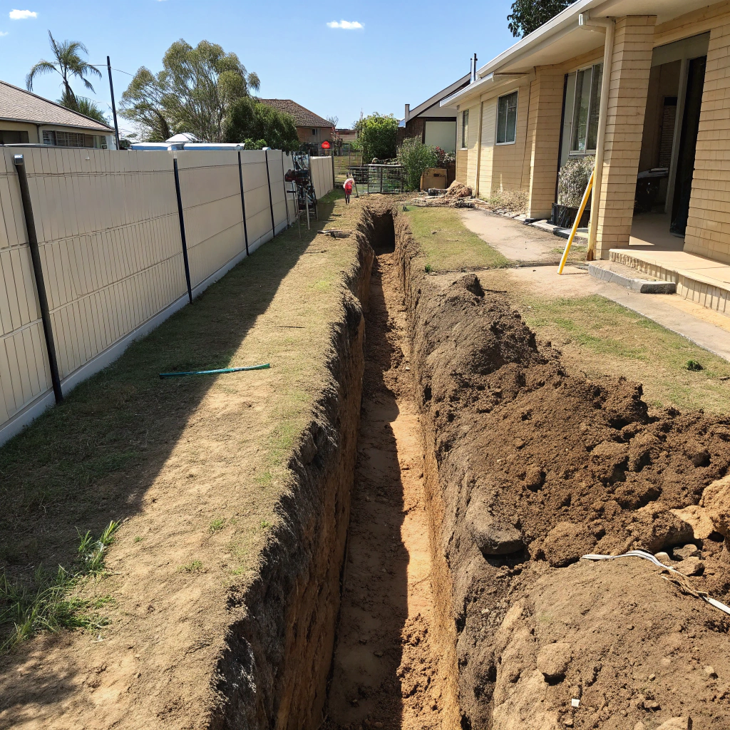 Trenching services Fraser Coast residential site