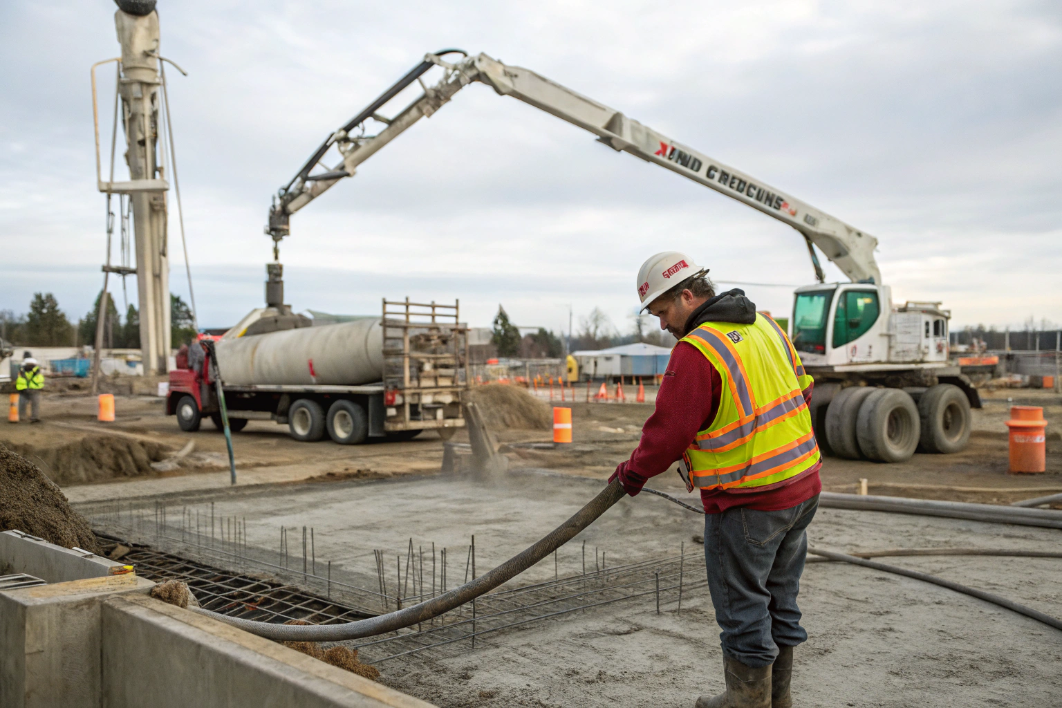Concrete pump hire coordinating a residential slab pour on the Fraser Coast