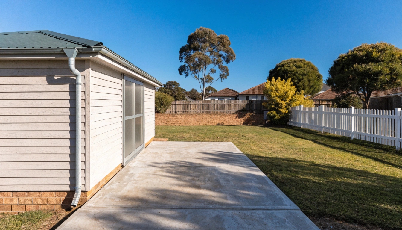 Concrete shed slab poured for a Kawungan homeowner